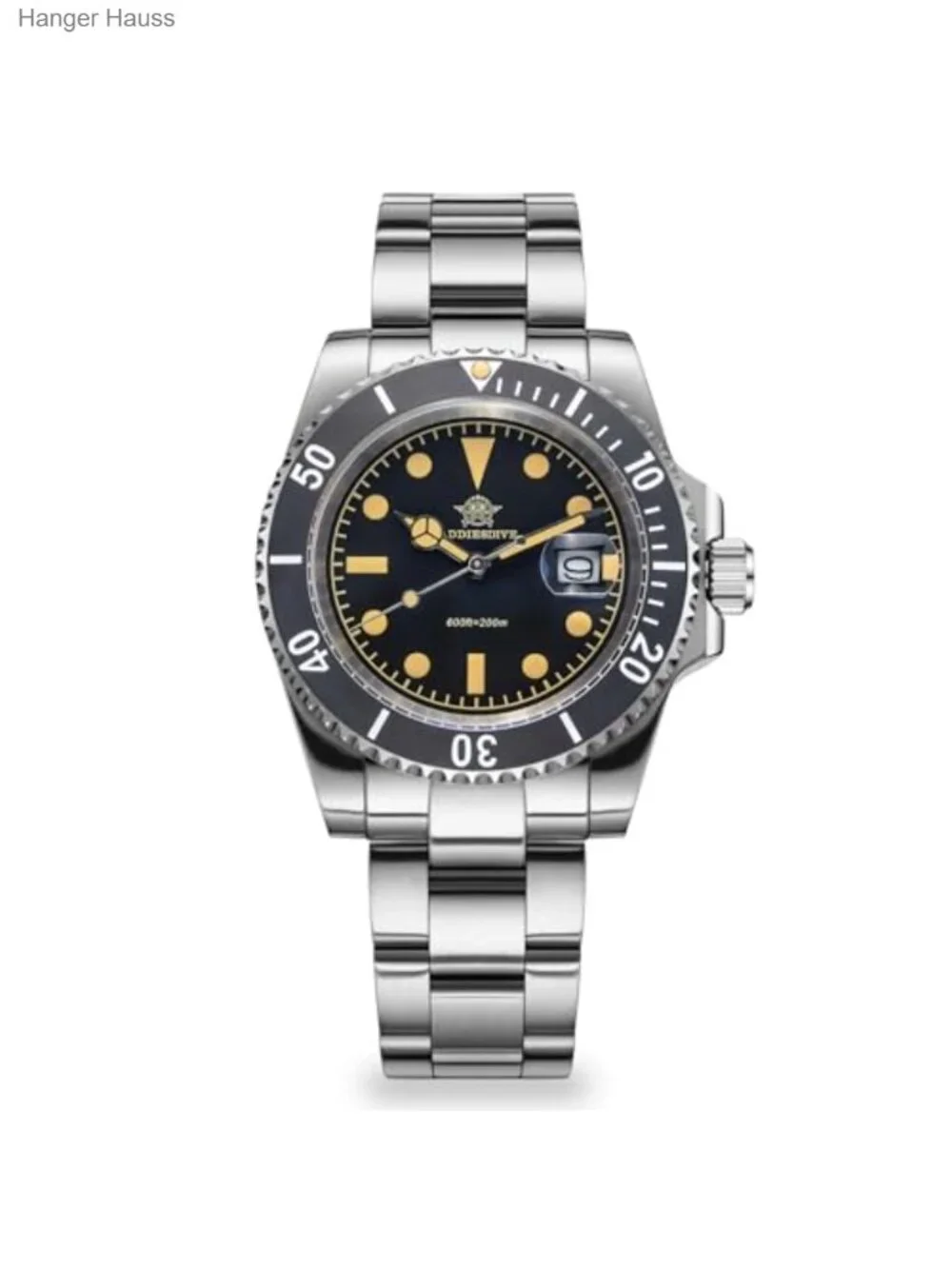 Men's Stainless Steel Diving Watch Analog Quartz 200M Waterproof